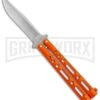 Bear & Son Butterfly Knife Orange Steel - Clip Point Plain -Kershaw Store Bear and Son Butterfly Orange SW BHQ 135322 jr large