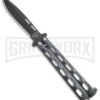 Bear & Son 115GX Galaxy Butterfly Knife - Black Plain -Kershaw Store Bear and Son Large Butterfly Galaxy Black BHQ 141493 jr large