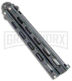 Bear And Son Knives 114GXD Galaxy Balisong Butterfly Knife - Damascus Plain -Kershaw Store Bear and Son Large Butterfly Galaxy Damascus BHQ 142578 jr side large