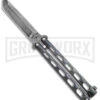 Bear & Son 114 Galaxy Butterfly Knife - Damascus Tanto Plain