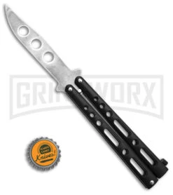 Benchmark Black Butterfly Trainer Knife - Stonewash Dull 9 Benchmark Black Butterfly Trainer Knife - Stonewash Dull -Kershaw Store Benchmark Butterfly Rrainer Black SW BHQ 137773 td size large