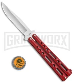 Benchmark BM009 Red Balisong Butterfly Knife - Satin Plain 9 Benchmark BM009 Red Balisong Butterfly Knife - Satin Plain -Kershaw Store Benchmark Red Buttefly Knife Satin BM009 BHQ 74287 jr bottlecap large