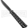 Black Balisong Butterfly Knife - (9.60" Black) 1 Black Balisong Butterfly Knife - (9.60" Black) -Kershaw Store Black Balisong Butterfly Black GX 37517 jr large