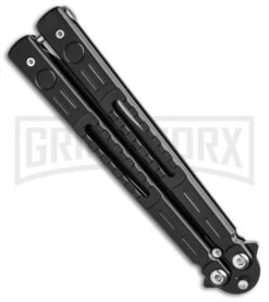 Chalkhill Balisong Butterfly Knife - Black Tanto Skeletonized 8 Chalkhill Balisong Butterfly Knife - Black Tanto Skeletonized -Kershaw Store Black Balisong Clip Point Butterfly Knife Black Finish GX 37653 td side large