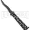 Scoundrel Black Balisong Butterfly Knife Kriss - Black Plain