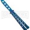 Blue Balisong Trainer Butterfly Knife - Blue Dull 1 Blue Balisong Trainer Butterfly Knife - Blue Dull -Kershaw Store Blue Balisong Trainer Butterfly Knife Blue Finish GX 37659 td large
