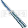 Blue Bone Balisong Drop Point Butterfly Knife - 2 Tone Plain 1 Blue Bone Balisong Drop Point Butterfly Knife - 2 Tone Plain -Kershaw Store Blue Bone Balisong DP Butterfly TT Plain GX 37371 jr large