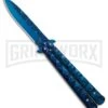 Blue Skull Balisong Blue Butterfly Knife - Blue Plain -Kershaw Store Blue Skull Balisong Butterfly Knife Blue GX 37632 td large