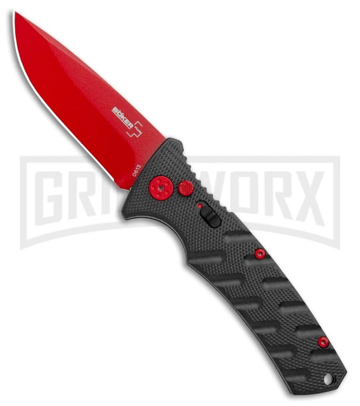Boker Plus Black Widow Strike Automatic Knife - Drop Point Red 3 Boker Plus Black Widow Strike Automatic Knife - Drop Point Red