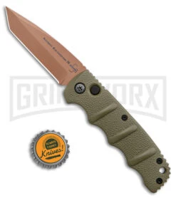 Boker Kalashnikov Desert Warrior Tanto Automatic Knife - Copper Plain -Kershaw Store Boker Desert Warrior Kalashnikov Tanto Auto OD Green D2 Copper BHQ 96967 jr bottlecap large