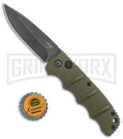 Boker Kalashnikov OD Green Automatic Knife - Drop Point Smokewash Plain -Kershaw Store Boker Kalashnikov Auto OD Green D2 Smokewash BHQ 144761 jr bottlecap large