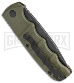 Boker Kalashnikov OD Green Automatic Knife - Drop Point Smokewash Plain -Kershaw Store Boker Kalashnikov Auto OD Green D2 Smokewash BHQ 144761 jr side large