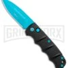 Boker Kalashnikov Automatic Knife - D2 Dagger Electric Blue Plain 2 Boker Kalashnikov Automatic Knife - D2 Dagger Electric Blue Plain -Kershaw Store Boker Kalashnikov Black Widow Blue jr large