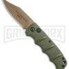 Boker Kalashnikov Desert Warrior Bowie Automatic Knife - Copper Plain -Kershaw Store Boker Kalashnikov Bowie Auto Desert Warrior OD Green Copper 01KALS22N BHQ 17106 jr 3 large
