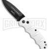Boker Imperial Kalashnikov White Automatic Knife - D2 Dagger Black Plain -Kershaw Store Boker Kalashnikov Dagger Auto White Black 01KALS34N BHQ 75529 jr 3 large
