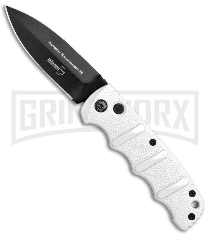 Boker Imperial Kalashnikov White Automatic Knife - D2 Dagger Black Plain 3 Boker Imperial Kalashnikov White Automatic Knife - D2 Dagger Black Plain