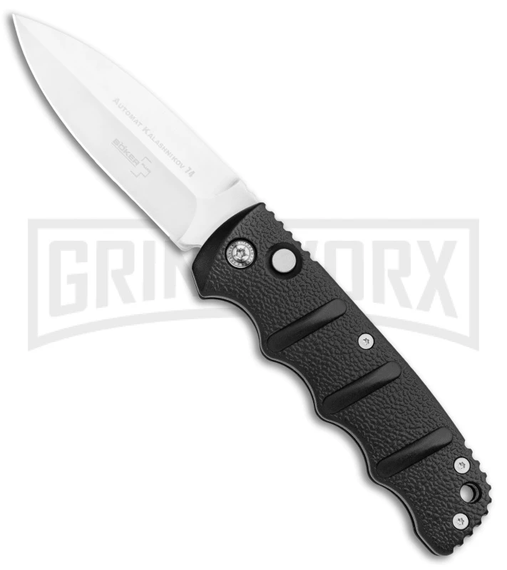 Boker Kalashnikov Black Automatic Knife - D2 Satin Plain 3 Boker Kalashnikov Black Automatic Knife - D2 Satin Plain
