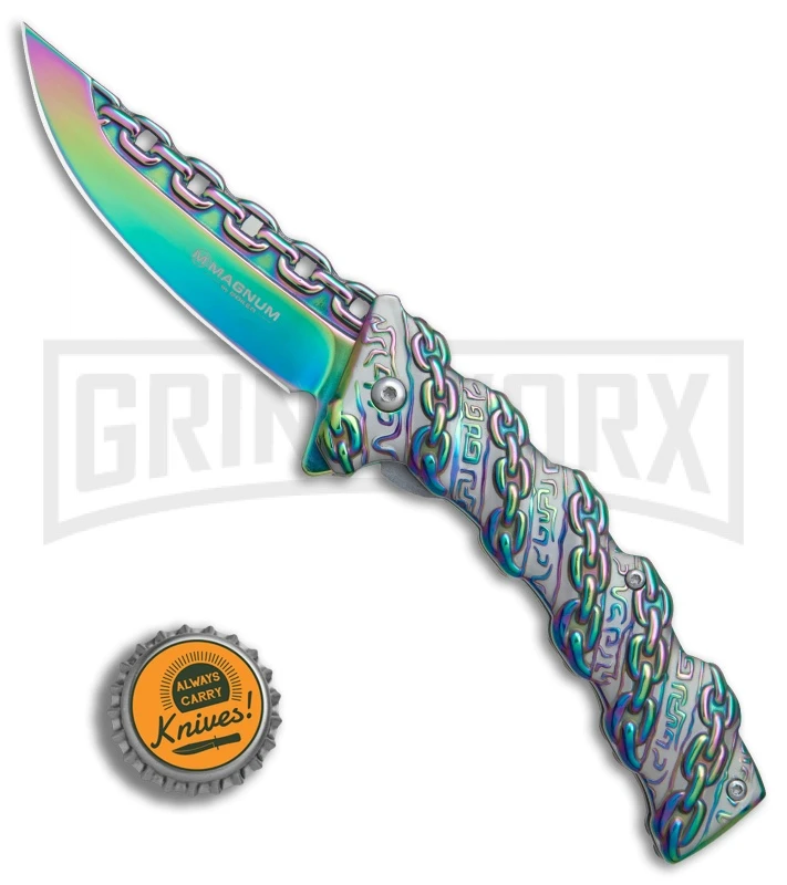 Boker Magnum Chained Rainbow Spring Assisted Knife - Spectrum Plain 6 Boker Magnum Chained Rainbow Spring Assisted Knife - Spectrum Plain - Image 4