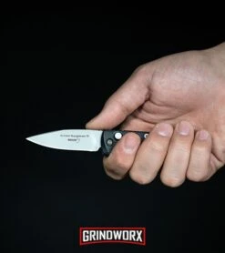 Boker Mini Kalashnikov Black Automatic Knife - Tanto Black Serr -Kershaw Store Boker Mini Kalashnikov Automatic Knife Black Bead Blast 01KALS73 BHQ 10758 kp in hand web large 2