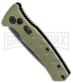 Boker Mini Strike Automatic Knife OD Green - Drop Point Black SW Plain -Kershaw Store Boker Mini Strike Auto OD Green Smokewash 01BO437NSOI BHQ 99630 jr spine large
