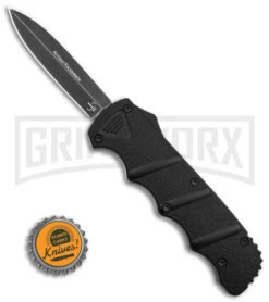 Boker Kalashnikov Black Aluminum OTF Automatic Knife - Dagger Black SW Plain -Kershaw Store Boker Plus Kalashinov Dagger OTF Automatic Knife Black Aluminium 3in Black SW BHQ 126000 td size large