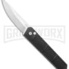 Boker Plus Kwaiken Grip Automatic Knife - D2 Satin Plain -Kershaw Store Boker Plus Kwaiken Grip Auto Black Aluminum Satin BHQ 175284 jr large