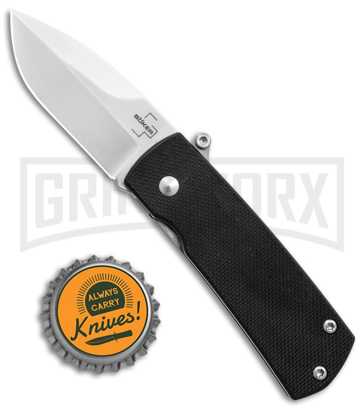 Boker Plus Shamsher Black Automatic Liner Lock Knife - Satin Plain 6 Boker Plus Shamsher Black Automatic Liner Lock Knife - Satin Plain - Image 4