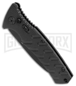 Boker Plus Strike Automatic Knife - Dagger Black Plain -Kershaw Store Boker Plus Strike Dagger Auto Black Black 01BO428NSOI BHQ 97035 jr spine large 1