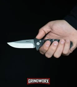 Boker Plus Strike Automatic Knife - Drop Point Stonewash Plain -Kershaw Store Boker Plus Strike Drop Point Automatic Knife Stonewash 01BO400N BHQ 32040 kp in hand web large