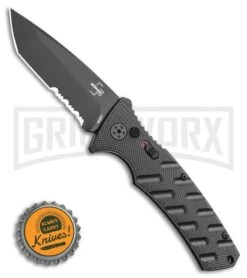 Boker Plus Strike Automatic Knife - Tanto Black Serrated 13 Boker Plus Strike Automatic Knife - Tanto Black Serrated -Kershaw Store Boker Plus Strike Tanto Automatic Knife 3.25 Black Serr 01BO401N LS Bottlecap large