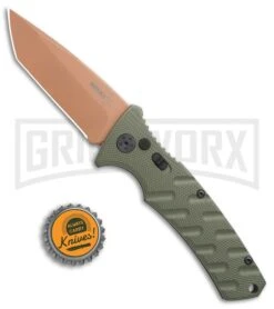 Boker Plus Strike Desert Warrior OD Green Automatic Knife - Tanto Copper Plain -Kershaw Store Boker Plus Strike Tanto Desert Warrior OD Green copper BHQ 68520 jr bottlecap large