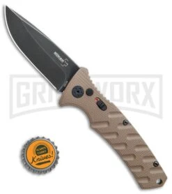 Boker Plus Strike Coyote Brown Automatic Knife - D2 Drop Point Black SW 13 Boker Plus Strike Coyote Brown Automatic Knife - D2 Drop Point Black SW -Kershaw Store Boker Plus Strike drop point coyote brown black sw BHQ 67882 er bottlecap jr large