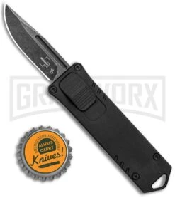 Boker Plus USB OTF Black Automatic Knife Aluminum - Black SW Plain -Kershaw Store Boker Plus USB OTF Auto Black Aluminum Black SW BHQ 120633 jr bottlecap large