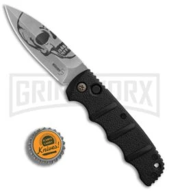 Boker Kalashnikov Skull Black Automatic Knife - D2 Dagger Stonewash Plain 14 Boker Kalashnikov Skull Black Automatic Knife - D2 Dagger Stonewash Plain -Kershaw Store Boker Skull Kalashnikov Dagger SW BHQ 75532 er bottlecap large