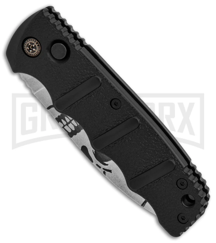 Boker Kalashnikov Skull Black Automatic Knife - D2 Dagger Stonewash Plain 5 Boker Kalashnikov Skull Black Automatic Knife - D2 Dagger Stonewash Plain - Image 3