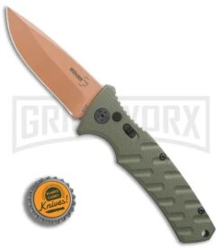 Boker Plus Strike Desert Warrior OD Green Automatic Knife - D2 Drop Point Copper 14 Boker Plus Strike Desert Warrior OD Green Automatic Knife - D2 Drop Point Copper -Kershaw Store Boker Strike drop point Desert Warrior OD Green copper BHQ 70998 er bottlecap large