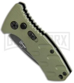 Boker Stubby Strike OD Green Automatic Knife - Black Stonewash -Kershaw Store Boker Stubby Strike CA Legal Auto OD Green Smokewash 01BO442NSOI BHQ 99648 jr spine large
