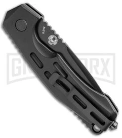 Boker Thunder Storm Automatic Knife Black - Black Plain -Kershaw Store Boker Thunder Storm Auto Black Black BHQ 110587 jr side 2 large
