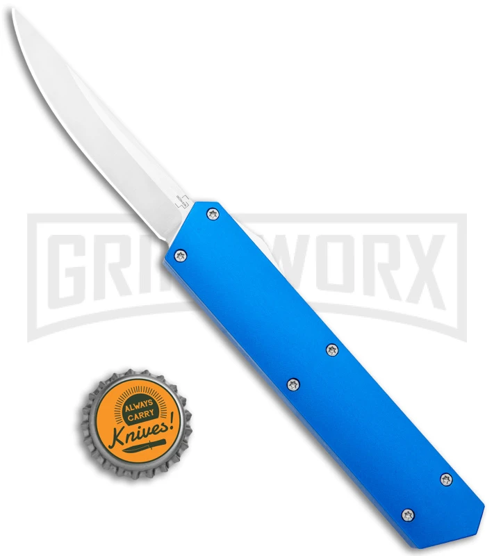 Boker USA Kwaiken OTF Automatic Knife Blue Aluminum (3.4" Satin) 06EX550 6 Boker USA Kwaiken OTF Automatic Knife Blue Aluminum (3.4" Satin) 06EX550 - Image 4