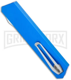 Boker USA Kwaiken OTF Automatic Knife Blue Aluminum (3.4" Satin) 06EX550 8 Boker USA Kwaiken OTF Automatic Knife Blue Aluminum (3.4" Satin) 06EX550 -Kershaw Store Boker USA Kwaiken OTF Auto Blue Aluminum SW 06EX550 BHQ 115742 jr side large