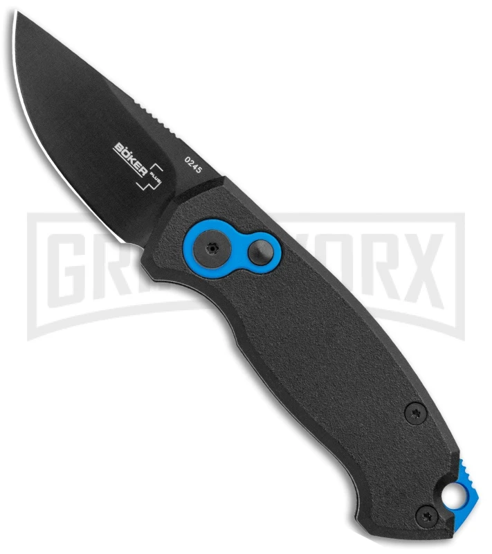 Boker Vox Kompakt CA Legal Automatic Knife - Drop Point Black Plain 3 Boker Vox Kompakt CA Legal Automatic Knife - Drop Point Black Plain