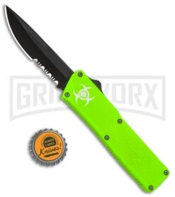 Bolt Zombie Green Biohazard D/A OTF Automatic Knife - Black Serr 9 Bolt Zombie Green Biohazard D/A OTF Automatic Knife - Black Serr -Kershaw Store Bolt Zombie Green Biohazard DA OTF Auto Black Serr GX 17283 jr bottlecap large