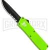Bolt Zombie Green Biohazard D/A OTF Automatic Knife - Black Serr -Kershaw Store Bolt Zombie Green Biohazard DA OTF Auto Black Serr GX 17283 jr large