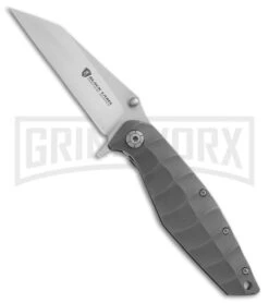 Browning Stacked Deck Gray Titanium Spring Assisted Knife - Wharncliffe Plain