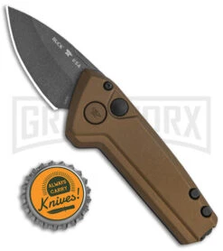 Buck Knives Buck Deploy Bronze Mini Automatic Knife - Gray Plain -Kershaw Store Buck Deploy Mini Auto Burnt Bronze Gray 0839BRS1 BHQ 146022 jr bottlecap large