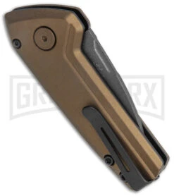 Buck Knives Buck Deploy Bronze Mini Automatic Knife - Gray Plain -Kershaw Store Buck Deploy Mini Auto Burnt Bronze Gray 0839BRS1 BHQ 146022 jr side large