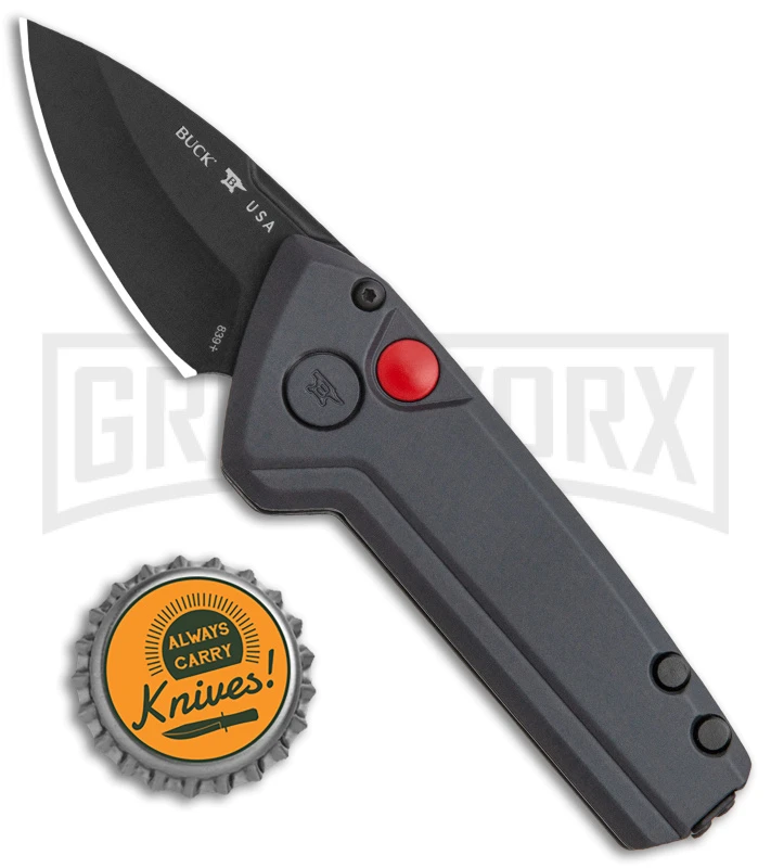Buck Knives Buck Deploy Gray Mini Automatic Knife - Black Plain 6 Buck Knives Buck Deploy Gray Mini Automatic Knife - Black Plain - Image 4