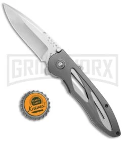 Buck Knives Buck Tempest Spring Assist Knife - Satin Plain -Kershaw Store Buck Tempest LL Dark Gray Satin 0296GYS B BHQ 2198 jr bottlecap large