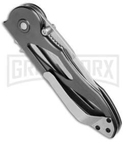 Buck Knives Buck Tempest Spring Assist Knife - Satin Plain -Kershaw Store Buck Tempest LL Dark Gray Satin 0296GYS B BHQ 2198 jr side large