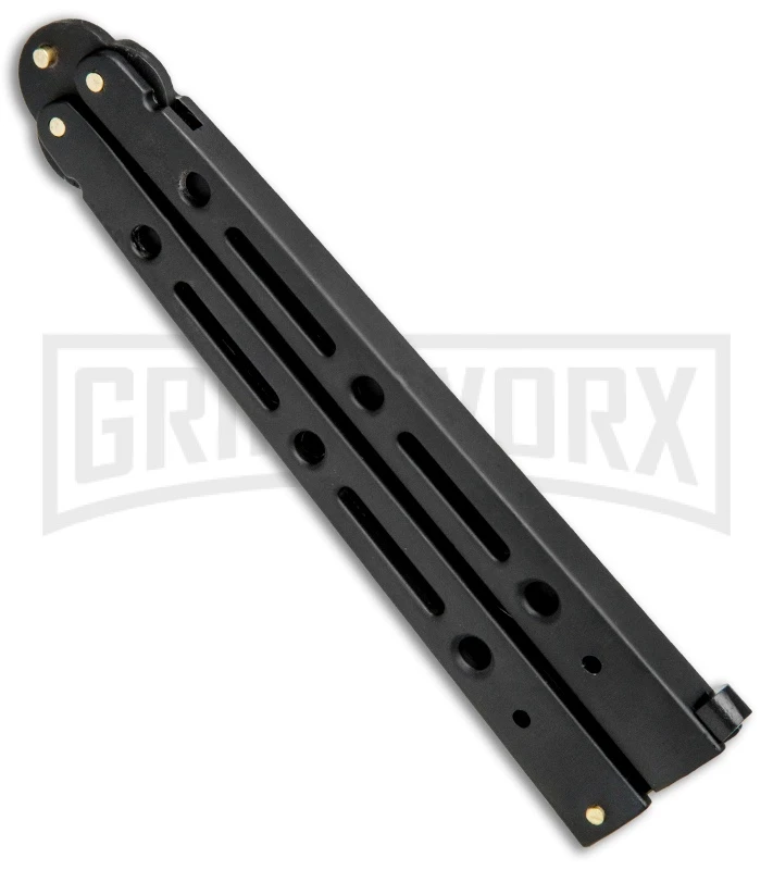 Andux Aerial Black Balisong Butterfly Knife - Black Plain 4 Andux Aerial Black Balisong Butterfly Knife - Black Plain - Image 2